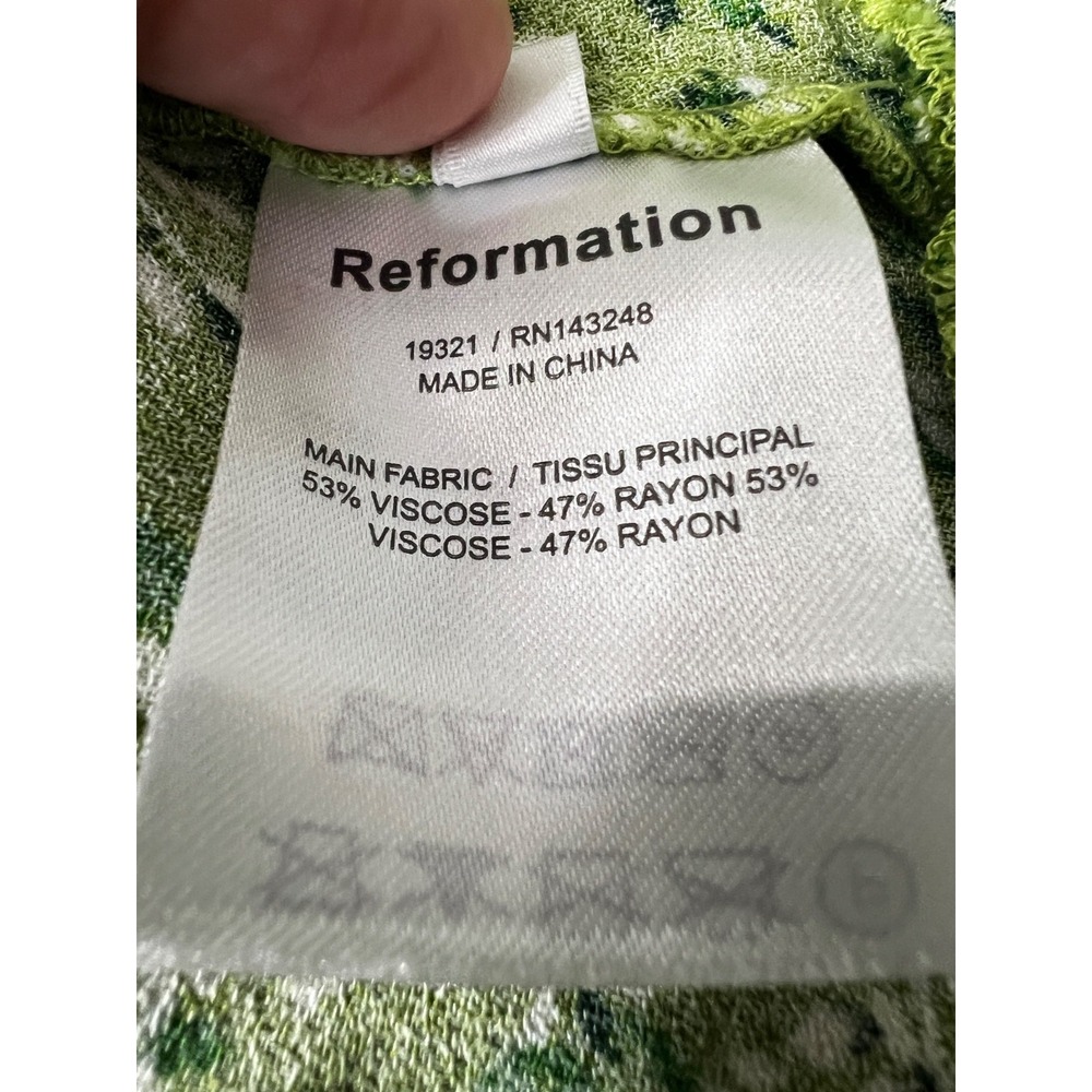 Reformation Bristol Mini Dress Size XL Samantha Green‎ Floral Babydoll - Picture 7 of 11